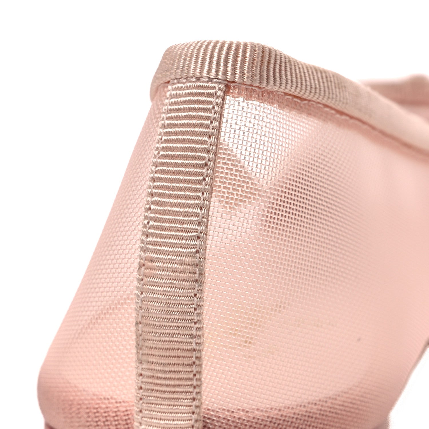 Chanel Mesh Grosgrain CC Cap Toe Ballerina Flats 38.5 Light Pink Dark Pink 11 of 12