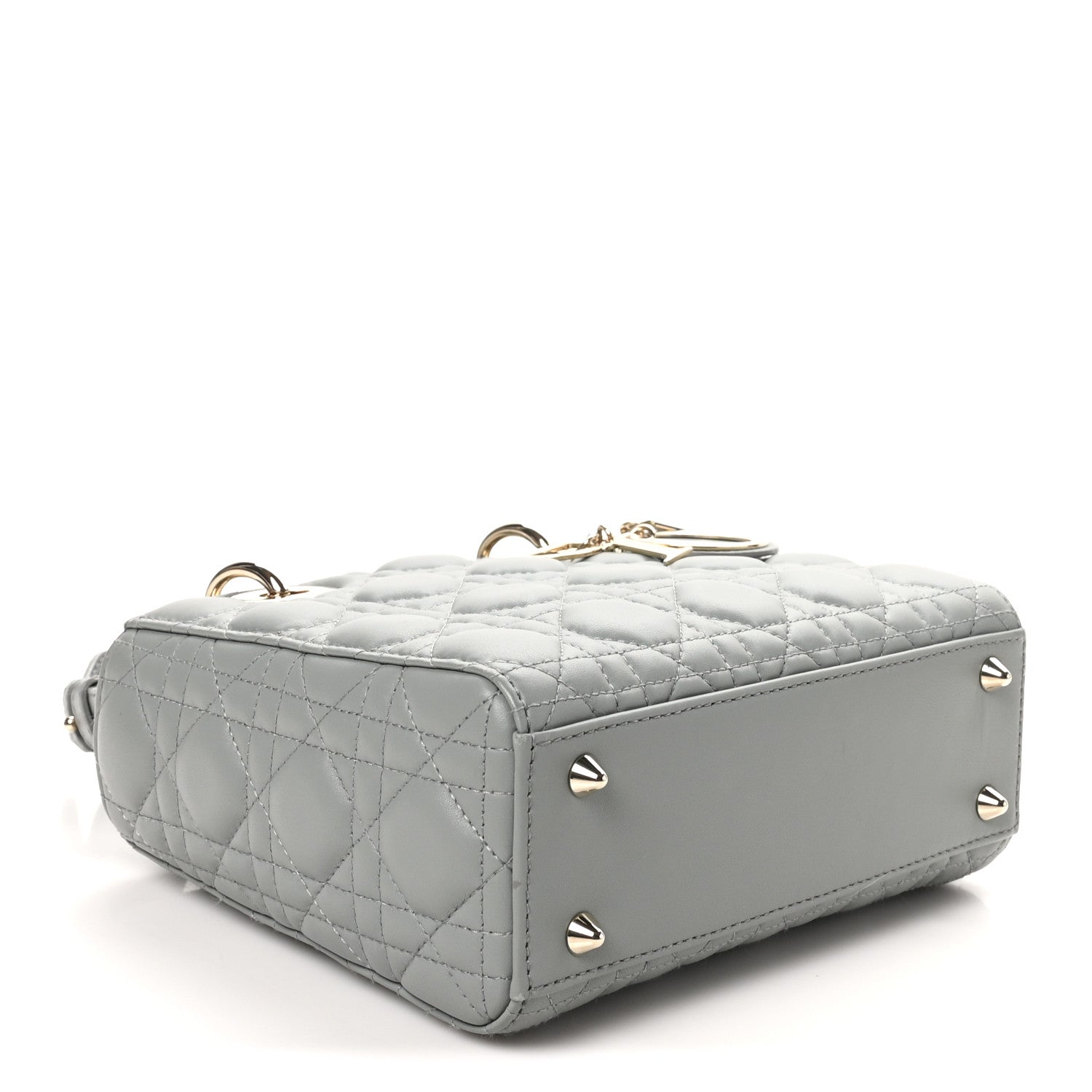 Christian Dior Lambskin Cannage Small My ABCDior Lady Dior Grey 4 of 9