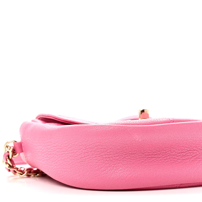Chanel Goatskin Stitched Casual Trip Messenger Flap Pink 9 of 11