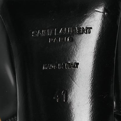 Saint Laurent Glazed Calfskin Lee Slingback Pumps 41 Black 8 of 14