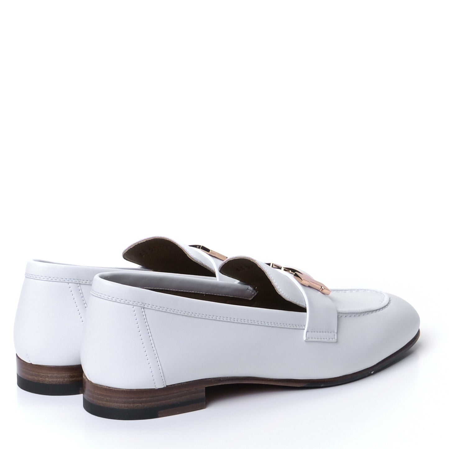 Calfskin Womens Paris Loafers 35 White