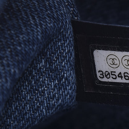 Chanel Denim Quilted CC Print Medium Single Flap Blue 10 of 12