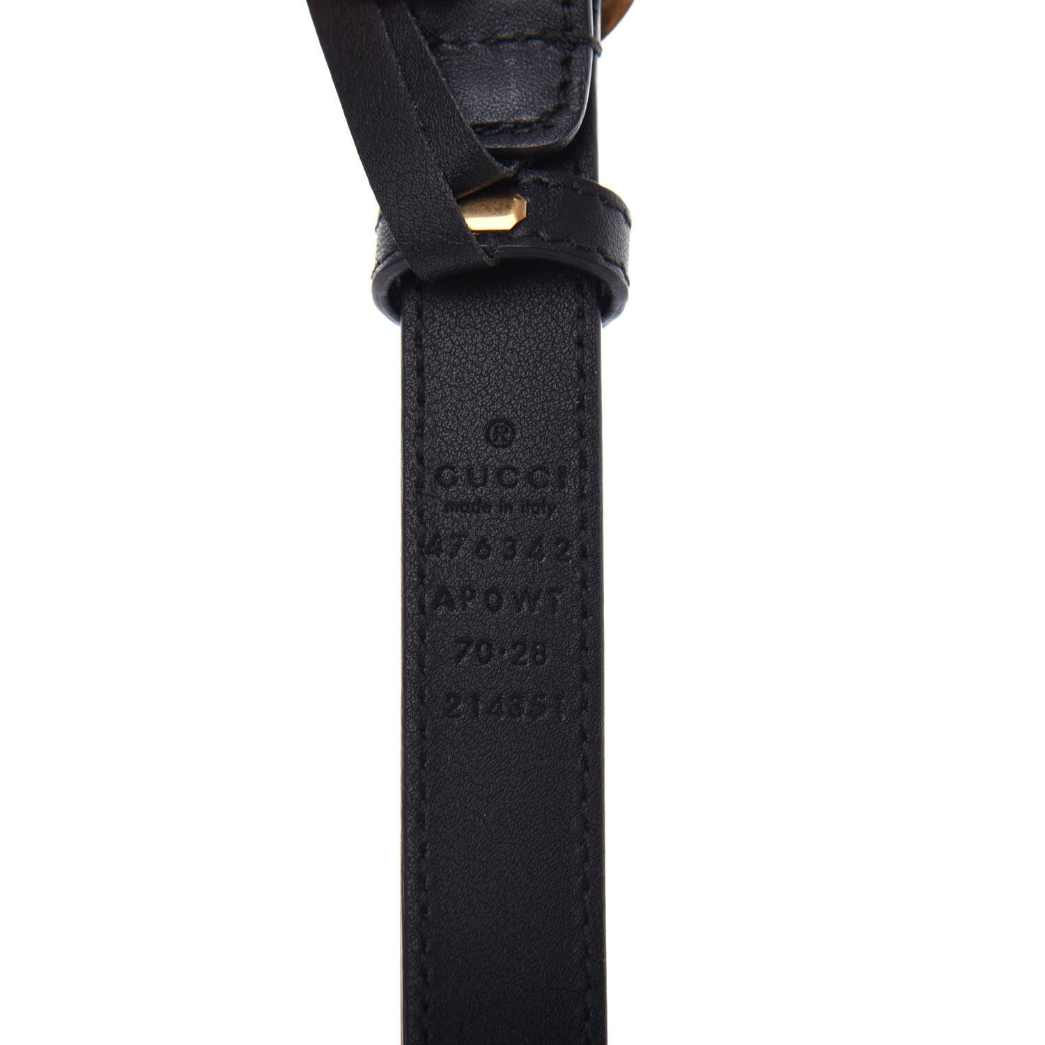 Gucci Calfskin Pearl Double G 20mm Belt 70 28 Black Cream 5 of 6