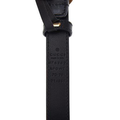 Gucci Calfskin Pearl Double G 20mm Belt 70 28 Black Cream 5 of 6