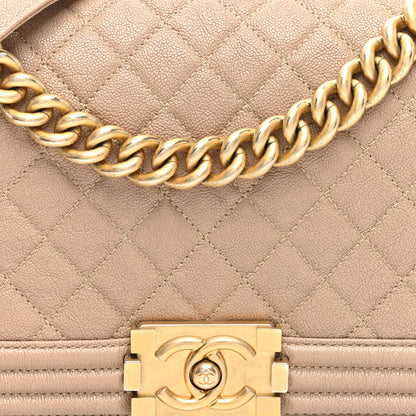 Chanel Caviar Quilted Medium Boy Flap Beige 8 of 10