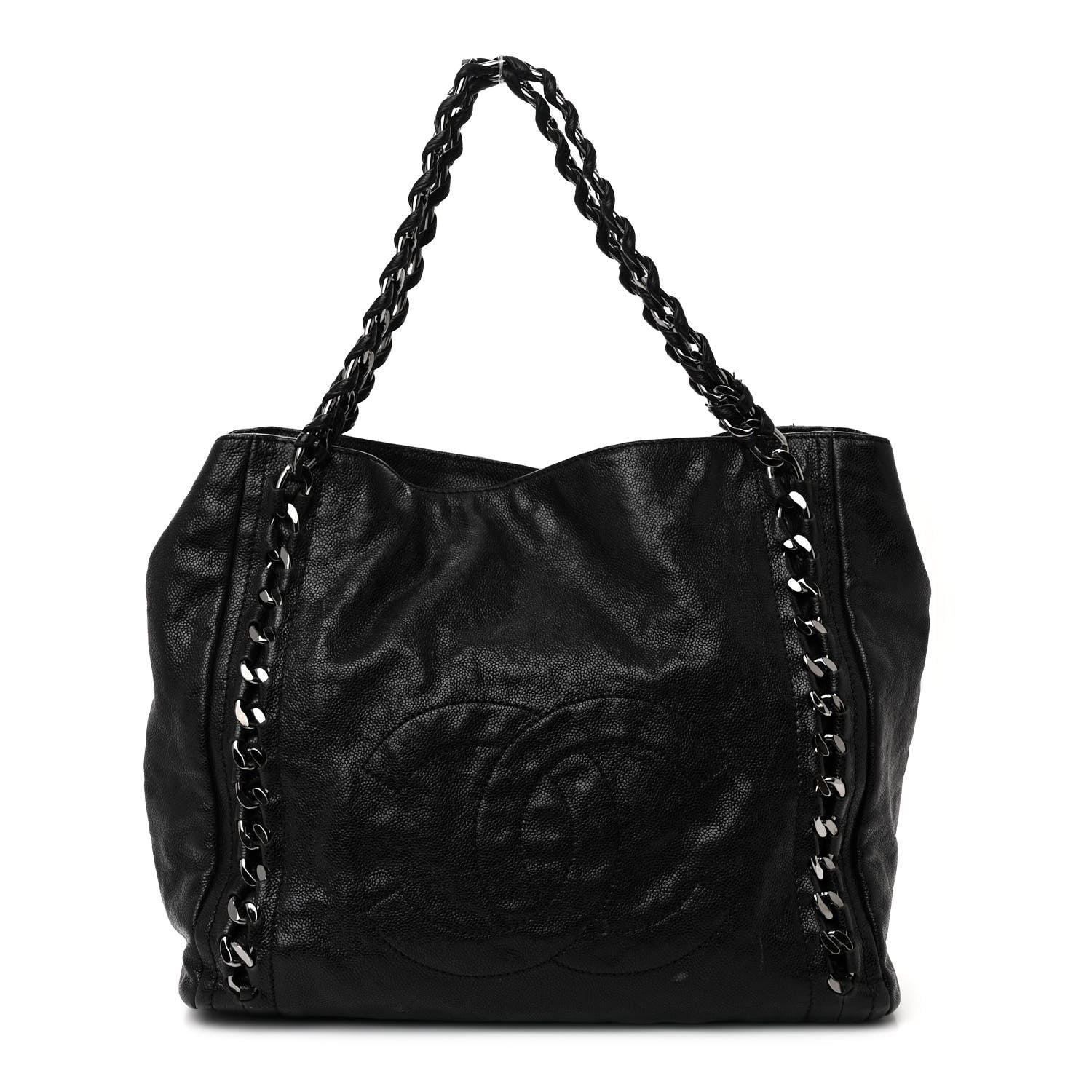 Chanel Glazed Calfskin Modern Chain Tote Black 1 of 14