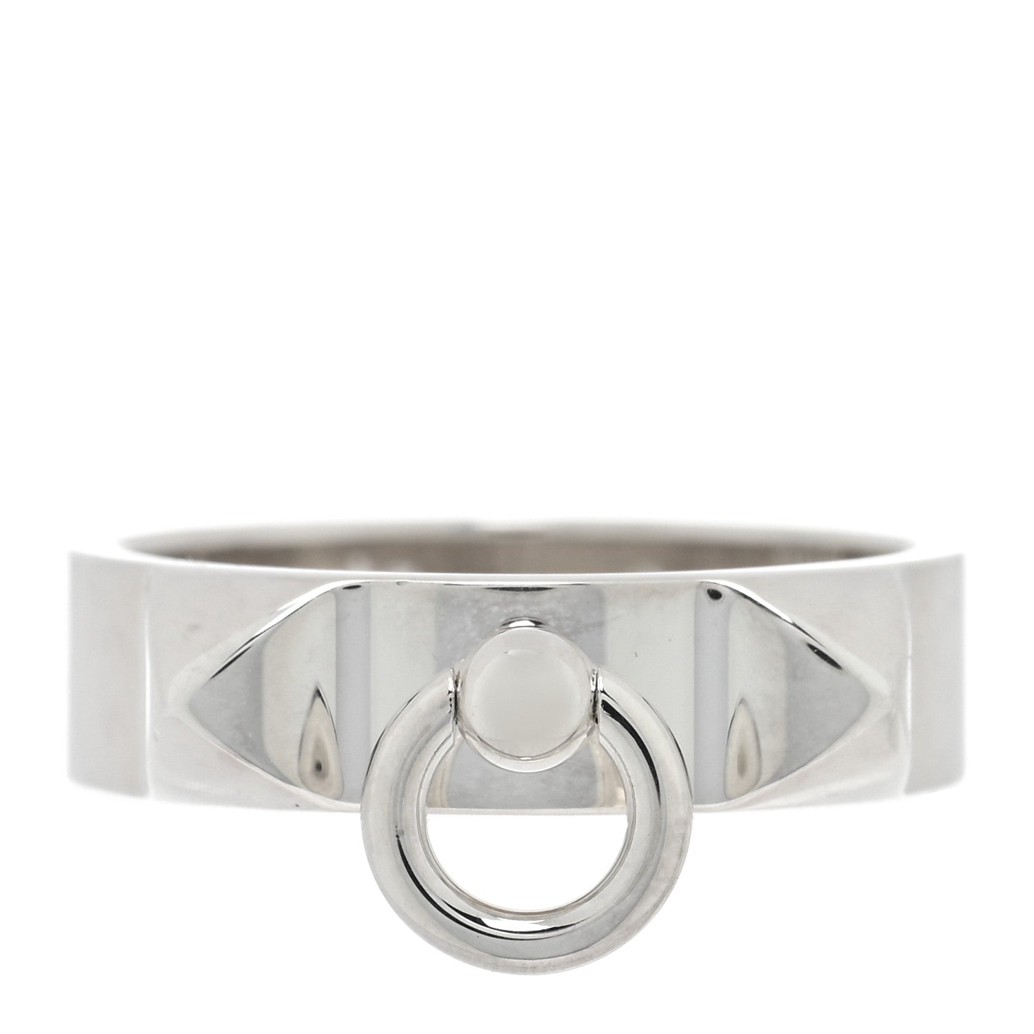 Hermes Sterling Silver PM Collier De Chien Ring 52 6 1 of 5
