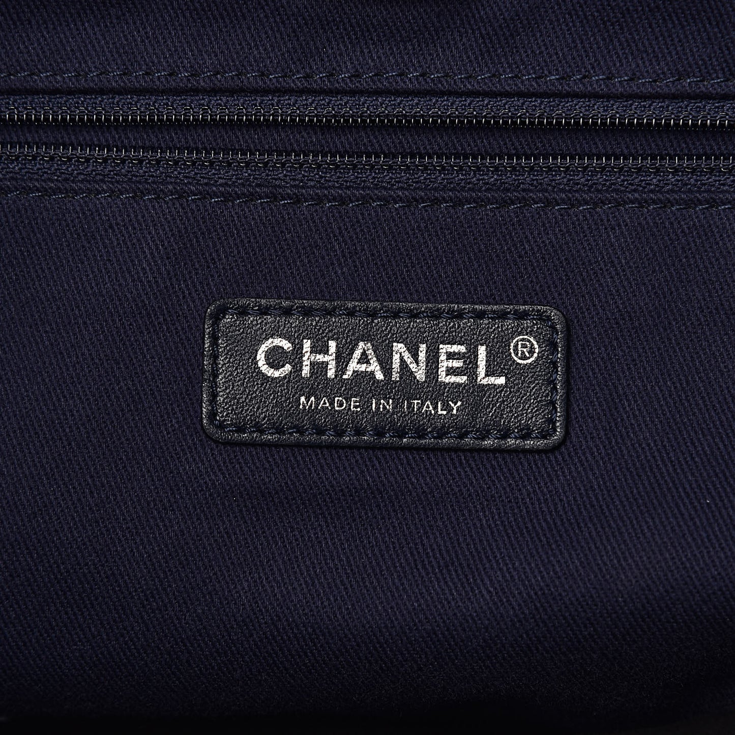 Canvas Sequin Small Deauville Tote Navy