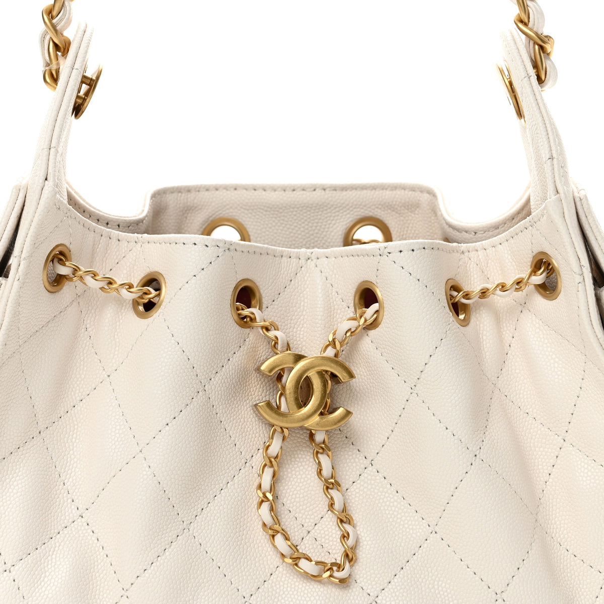 Chanel Caviar Quilted Mini Chanel 25 Handbag White 8 of 11