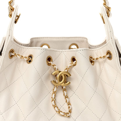 Chanel Caviar Quilted Mini Chanel 25 Handbag White 8 of 11