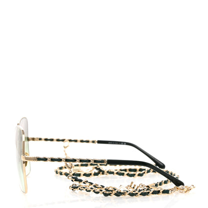 Chanel Metal Square Frame Chain Sunglasses 4274-Q Green 3 of 9