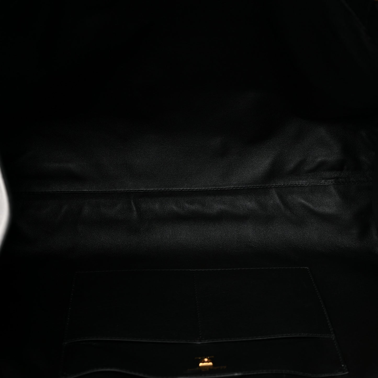 Calfskin Gancini Trifolio Tote Bag Black