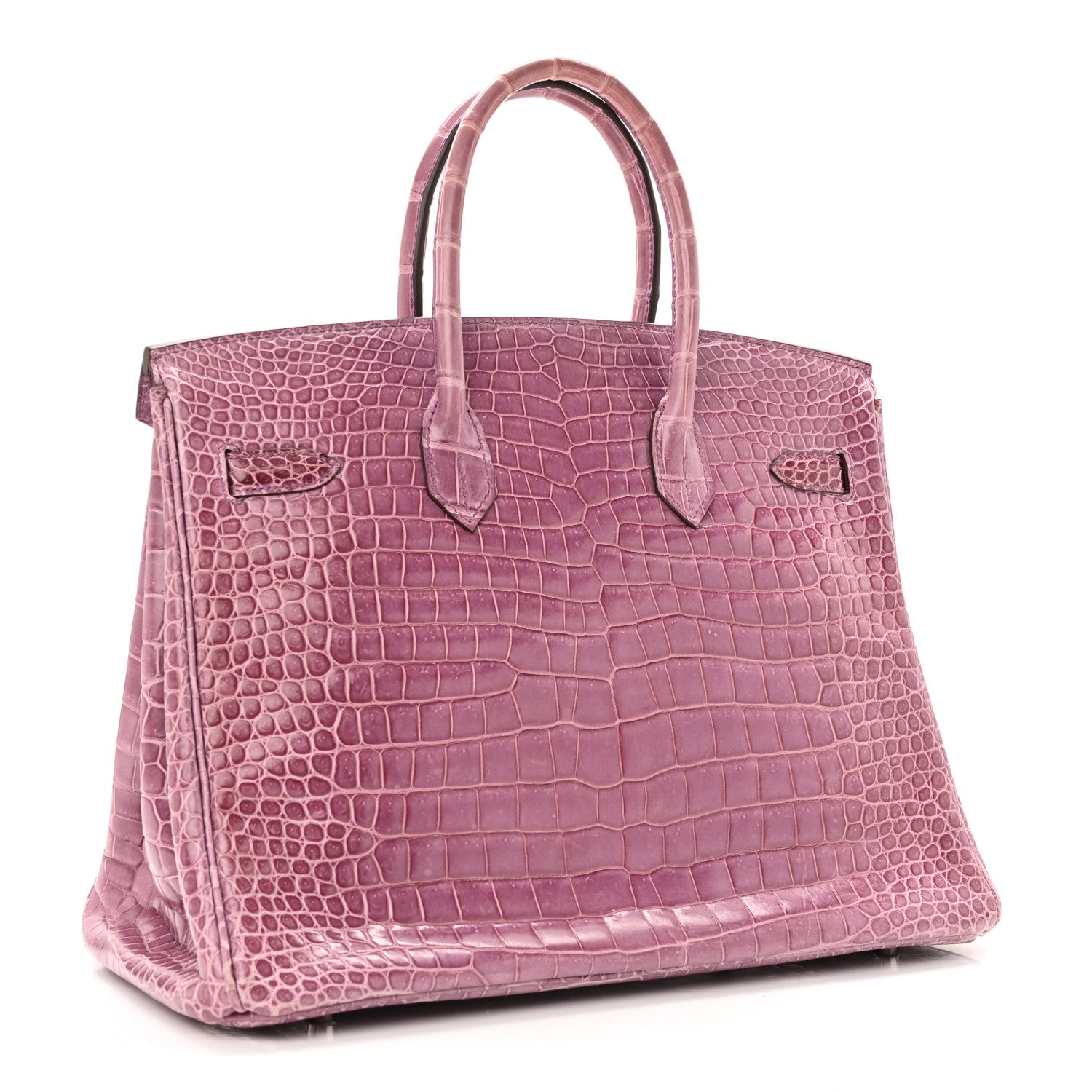 Hermes Shiny Porosus Crocodile Birkin 35 Violet 3 of 10