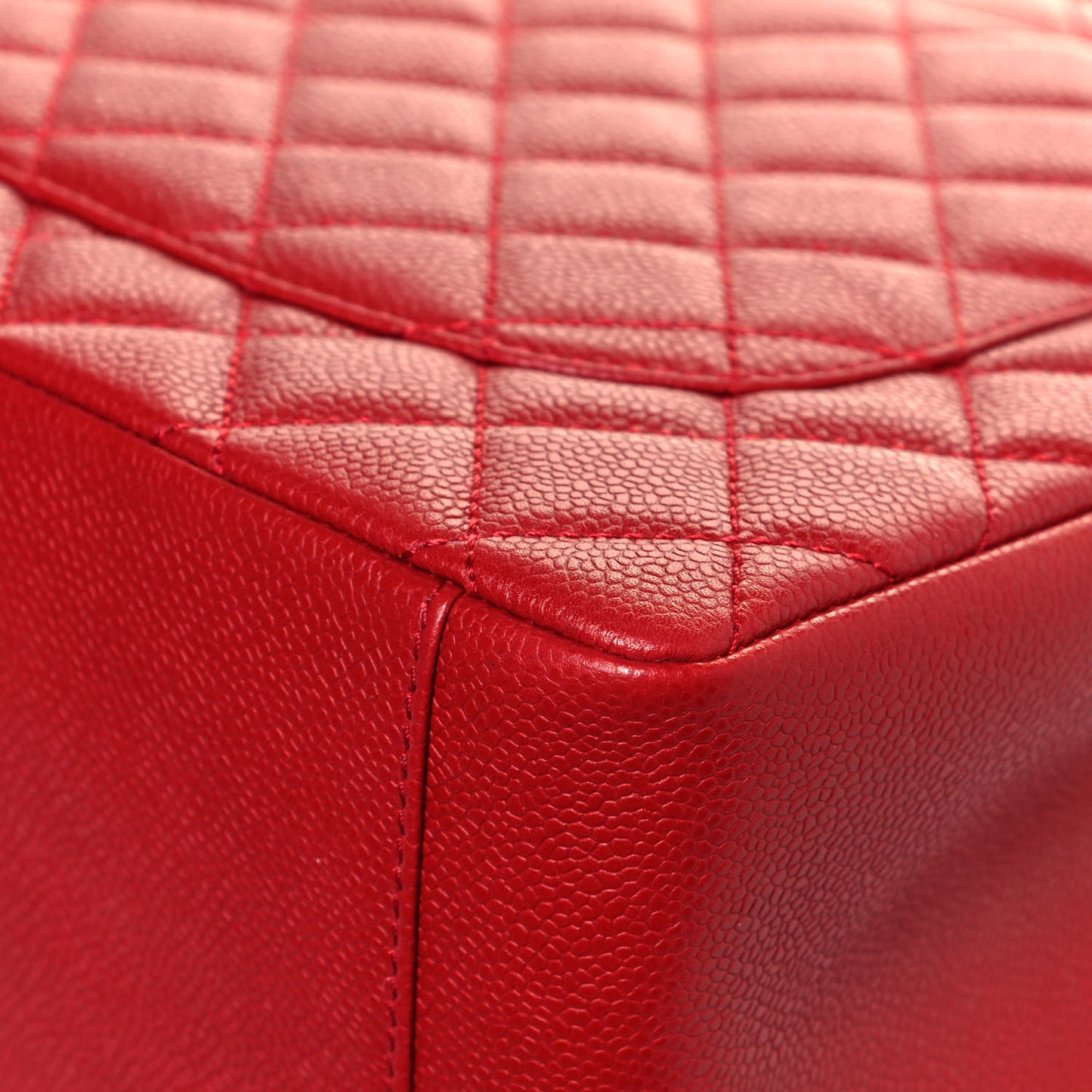 Caviar Quilted Grand Shopping Tote GST Red