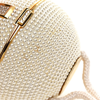 Judith Leiber Swarovski Crystal Disco Ball Minaudiere Clutch White Gold 12 of 14