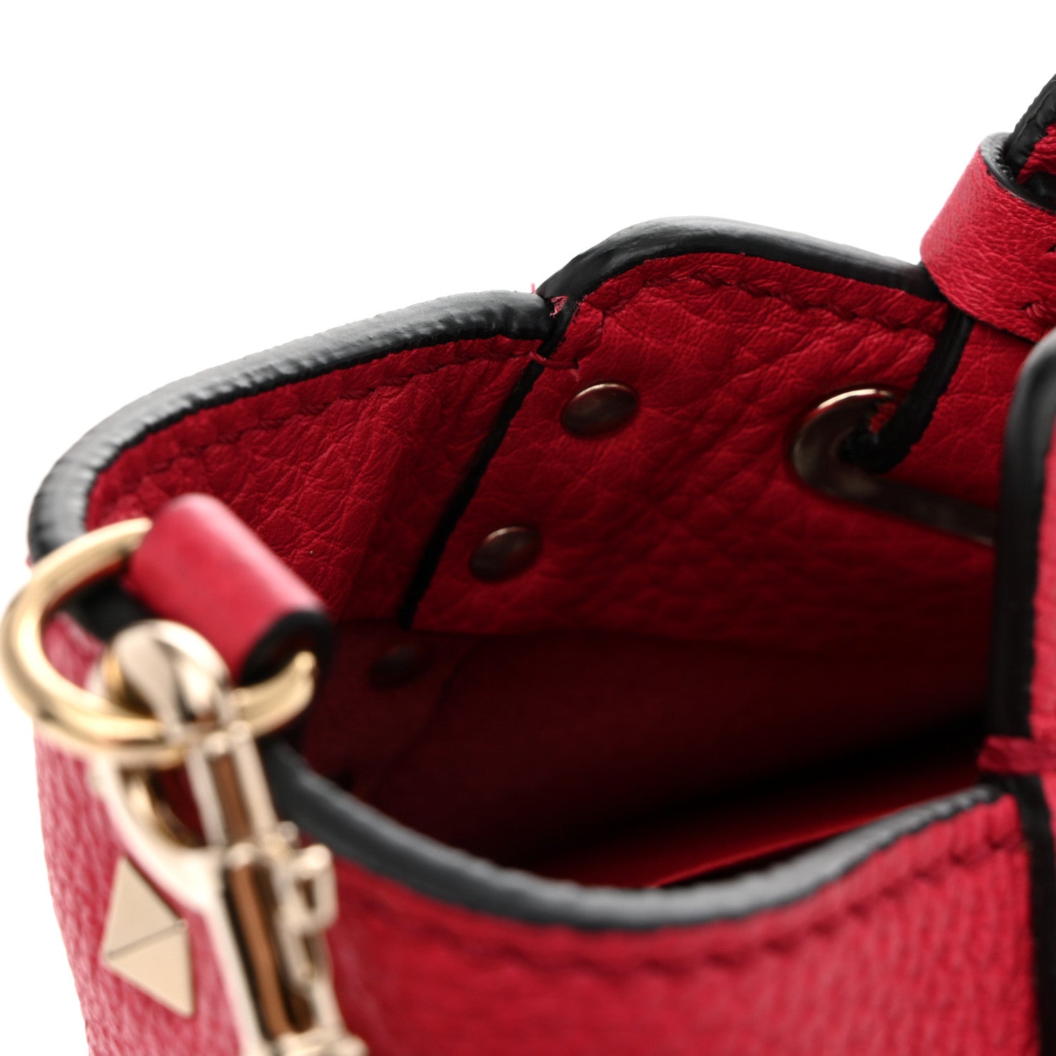Valentino Garavani Pebbled Calfskin Mini Rockstud Tote  Cyclamin 9 of 10