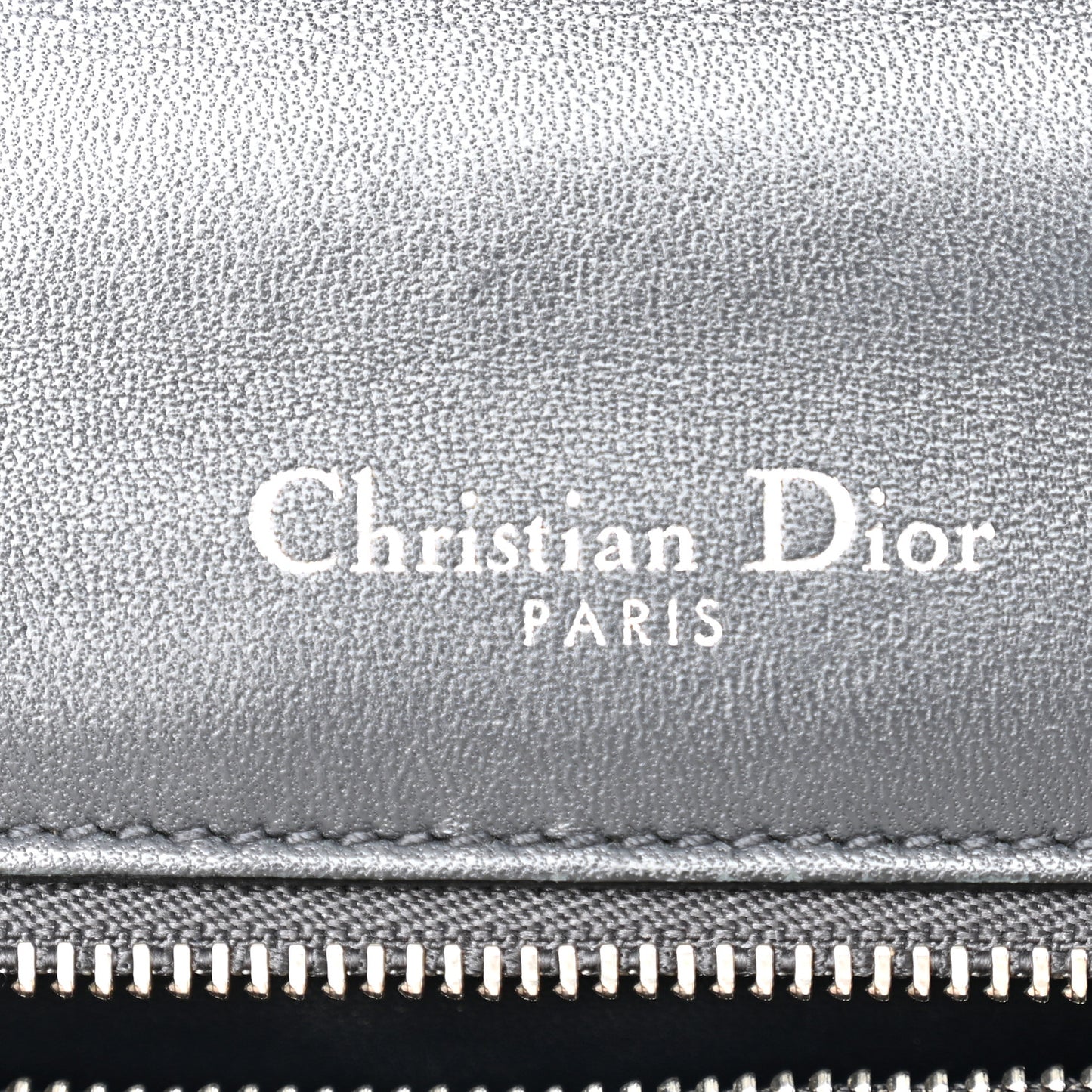 Metallic Patent Micro-Cannage Small Diorama Flap Bag Silver