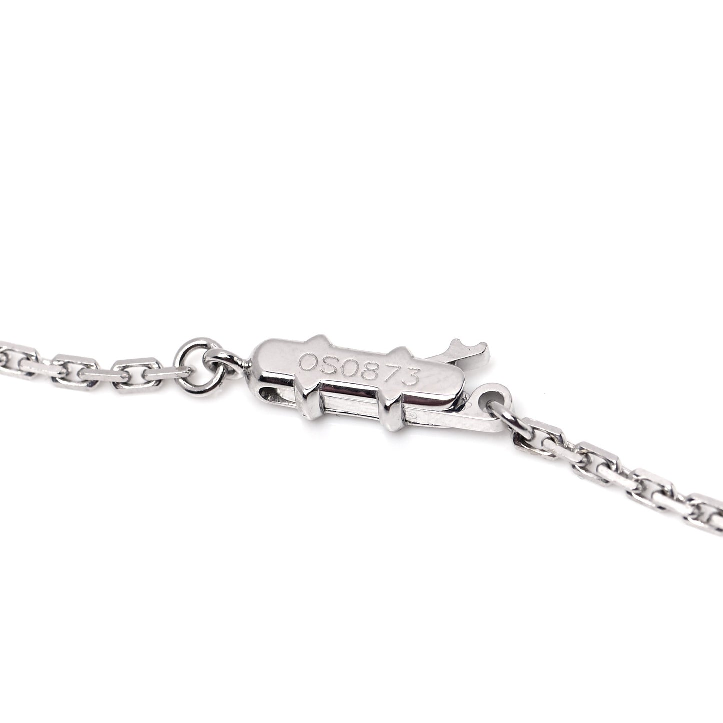 18K White Gold Diamond LOVE Drop Necklace