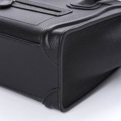 Celine Drummed Calfskin Nano Luggage Black 7 of 9
