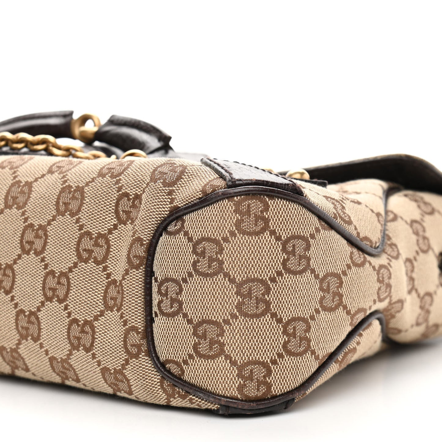 Monogram Horsebit Chain Flap Shoulder Bag Brown