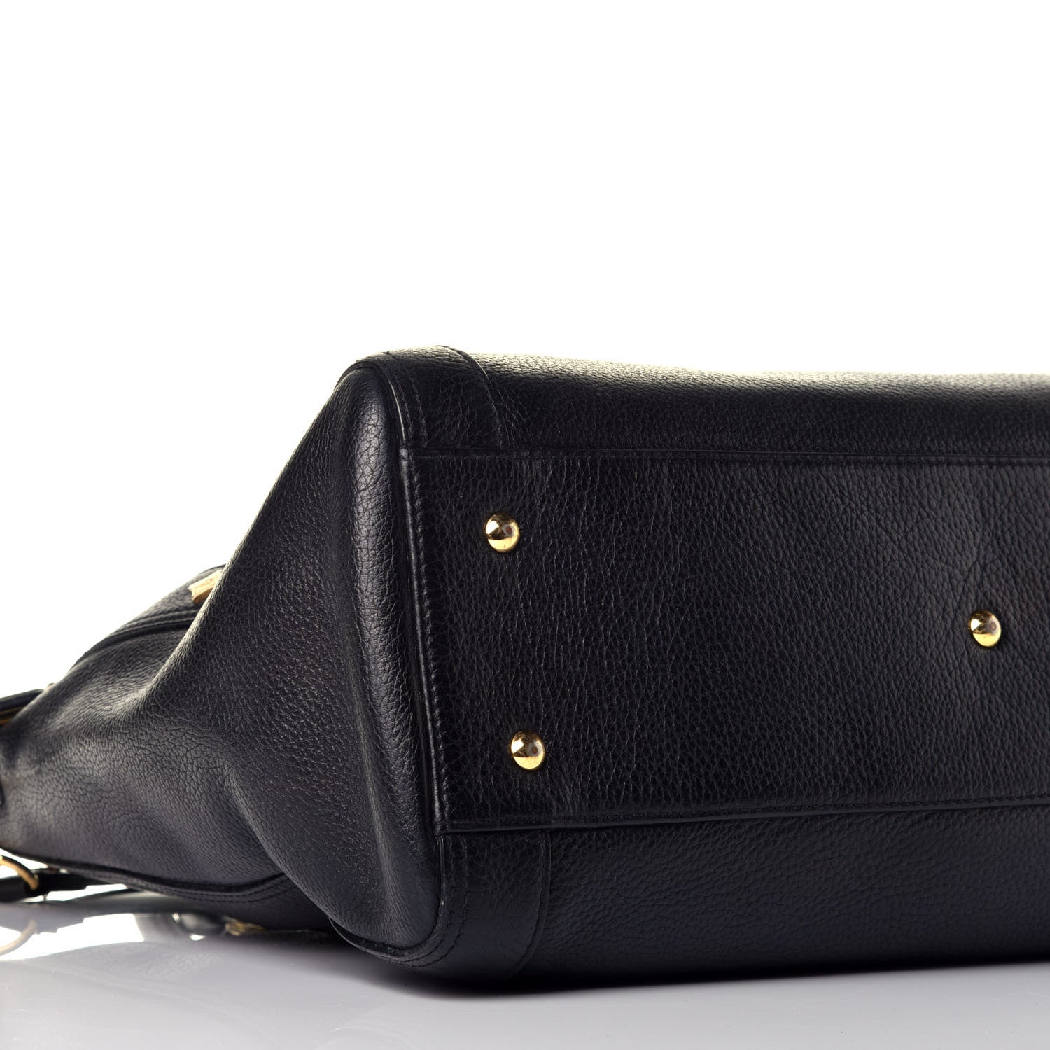 MCM Grained Calfskin Studded Tote Black 13 of 16