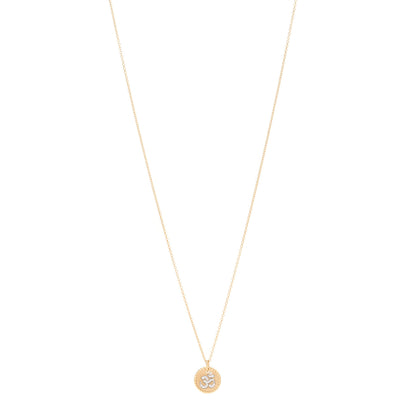 David Yurman 18K Yellow Gold Diamond OM Charm Pendant Necklace 1 of 6