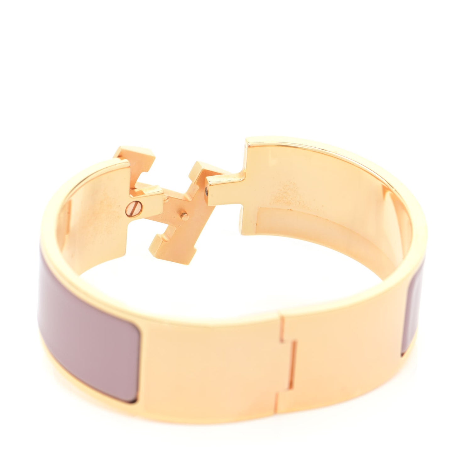 Enamel Wide Clic Clac H Bracelet PM Bois De Rose