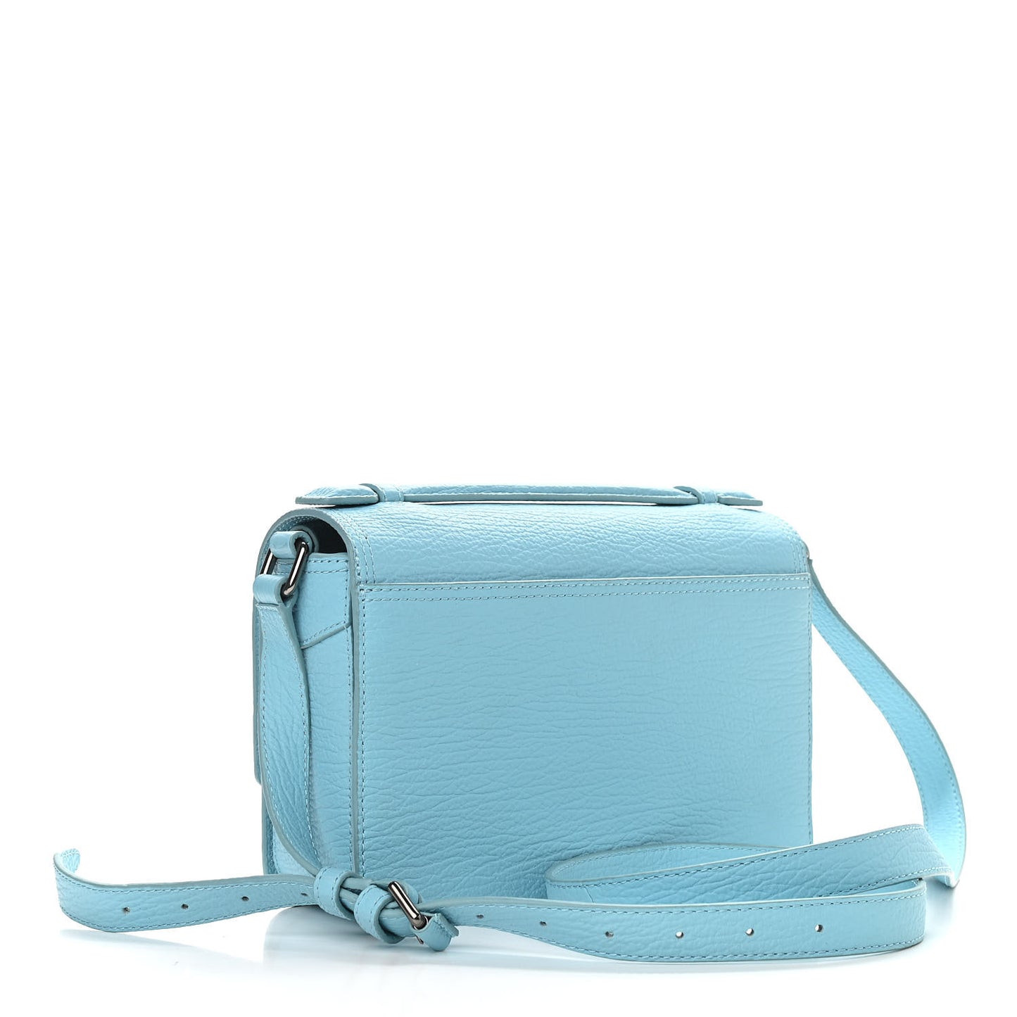 Textured Calfskin Mini Pashli Messenger Light Blue