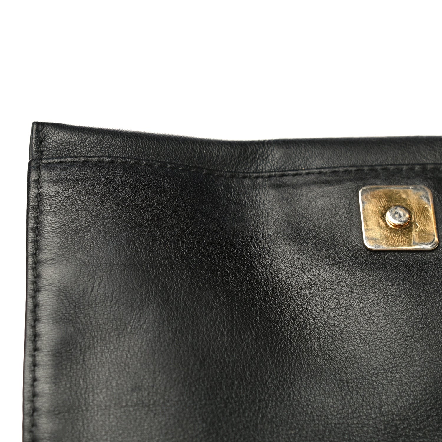 Fendi Vitello Flamingo Enamel Fendista Pouchette Crossbody Black 12 of 22