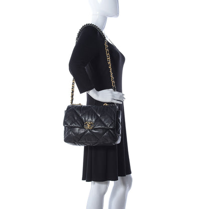 Chanel Goatskin Quilted Large Chanel 19 Flap Black 2 of 11