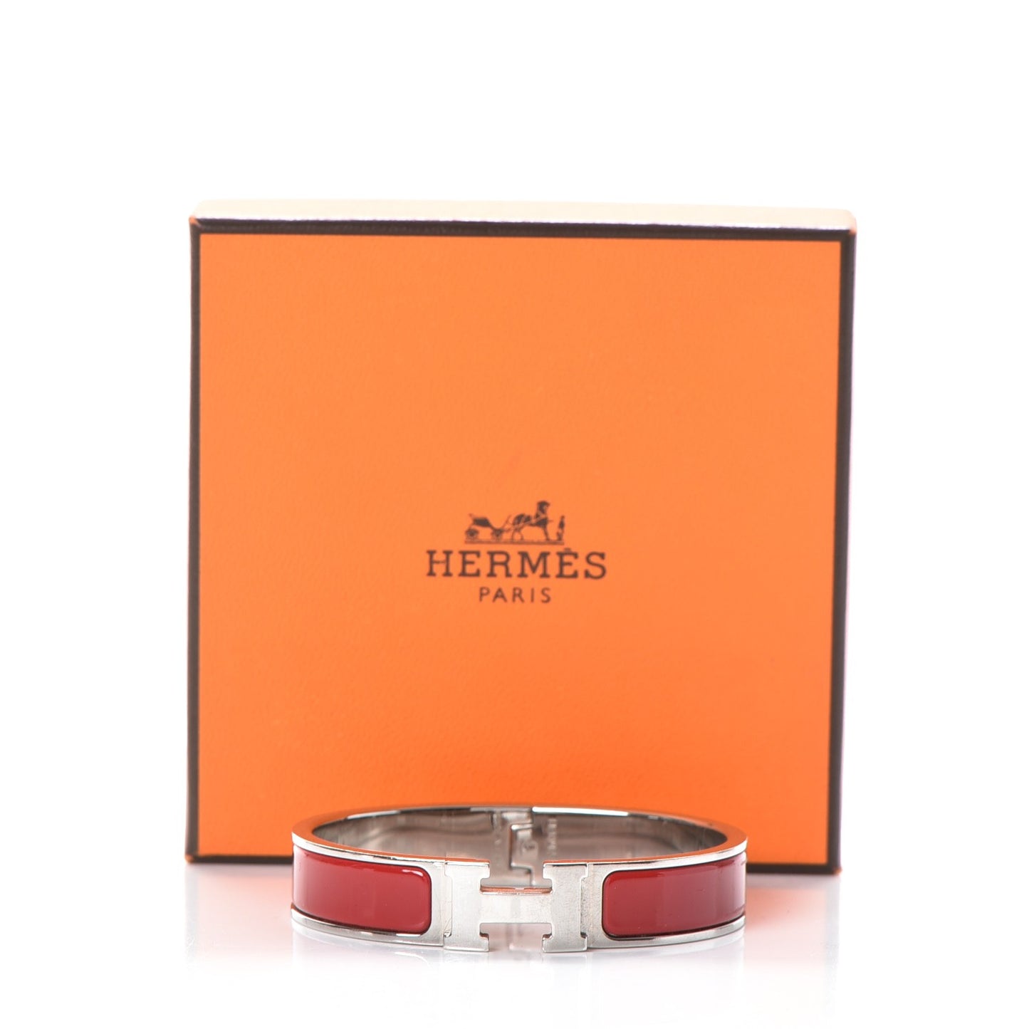 Enamel Narrow Clic Clac H Bracelet PM Rouge