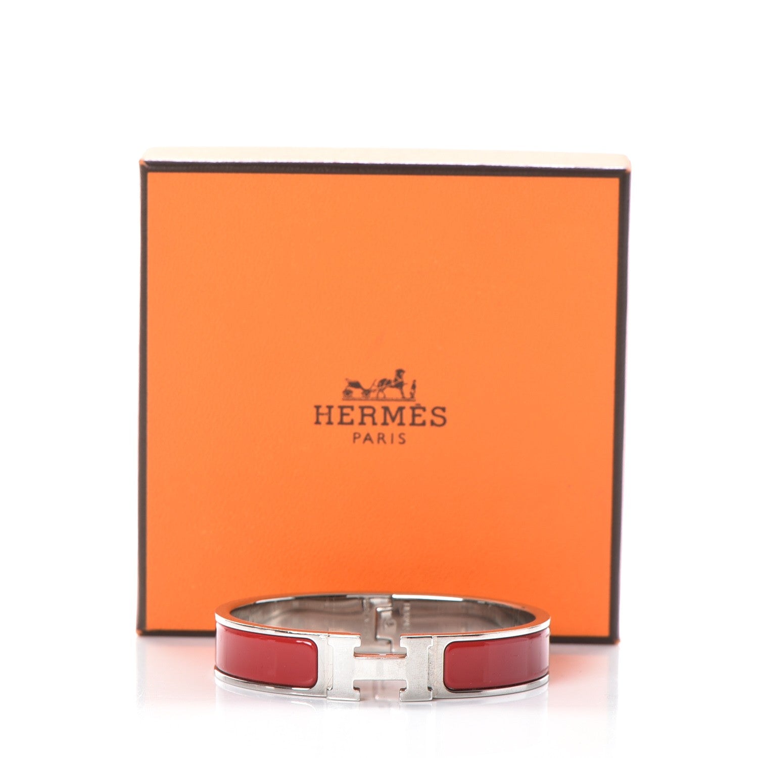 Hermes Enamel Narrow Clic Clac H Bracelet PM Rouge 6 of 6
