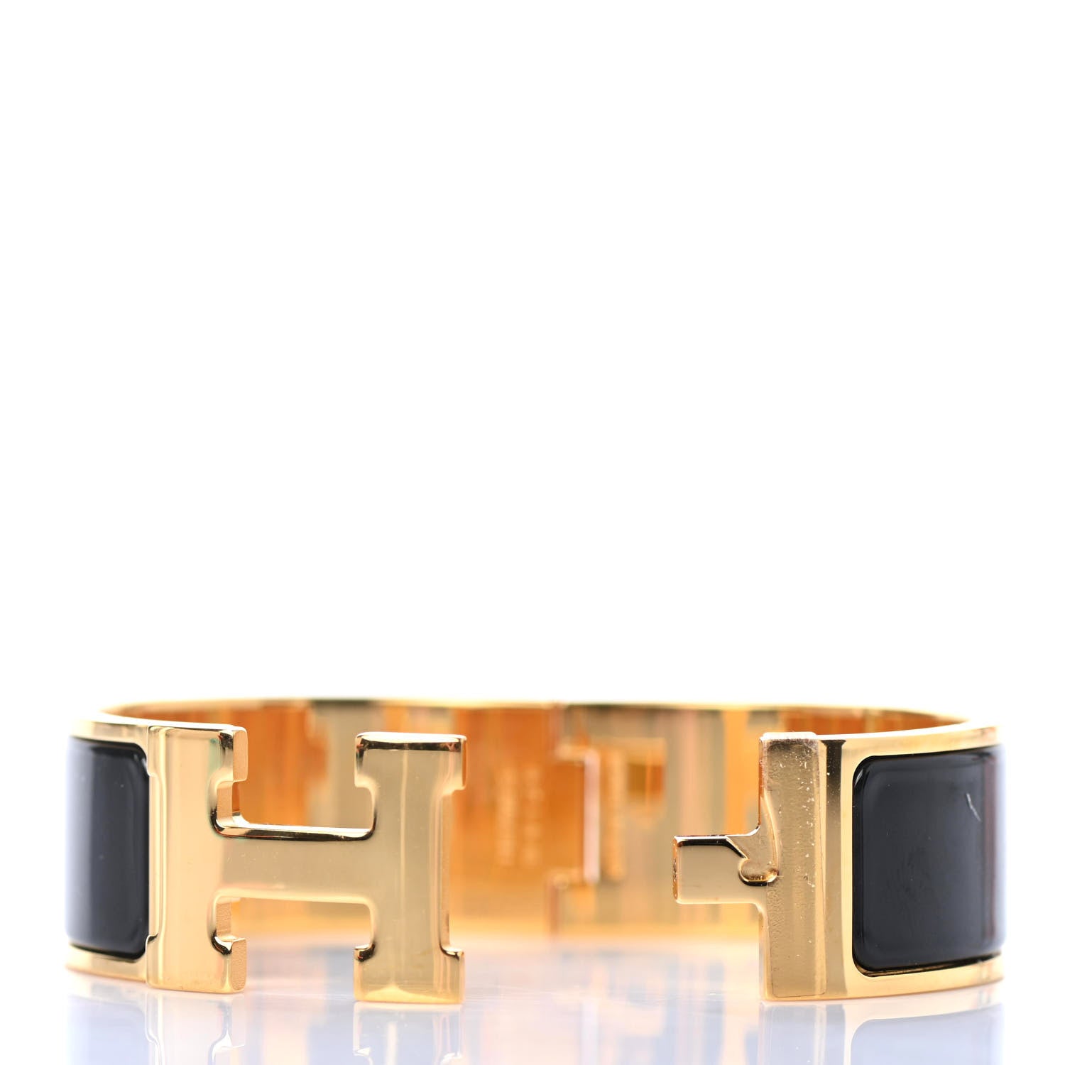 Hermes Enamel Wide Clic Clac H Bracelet PM Black 4 of 4