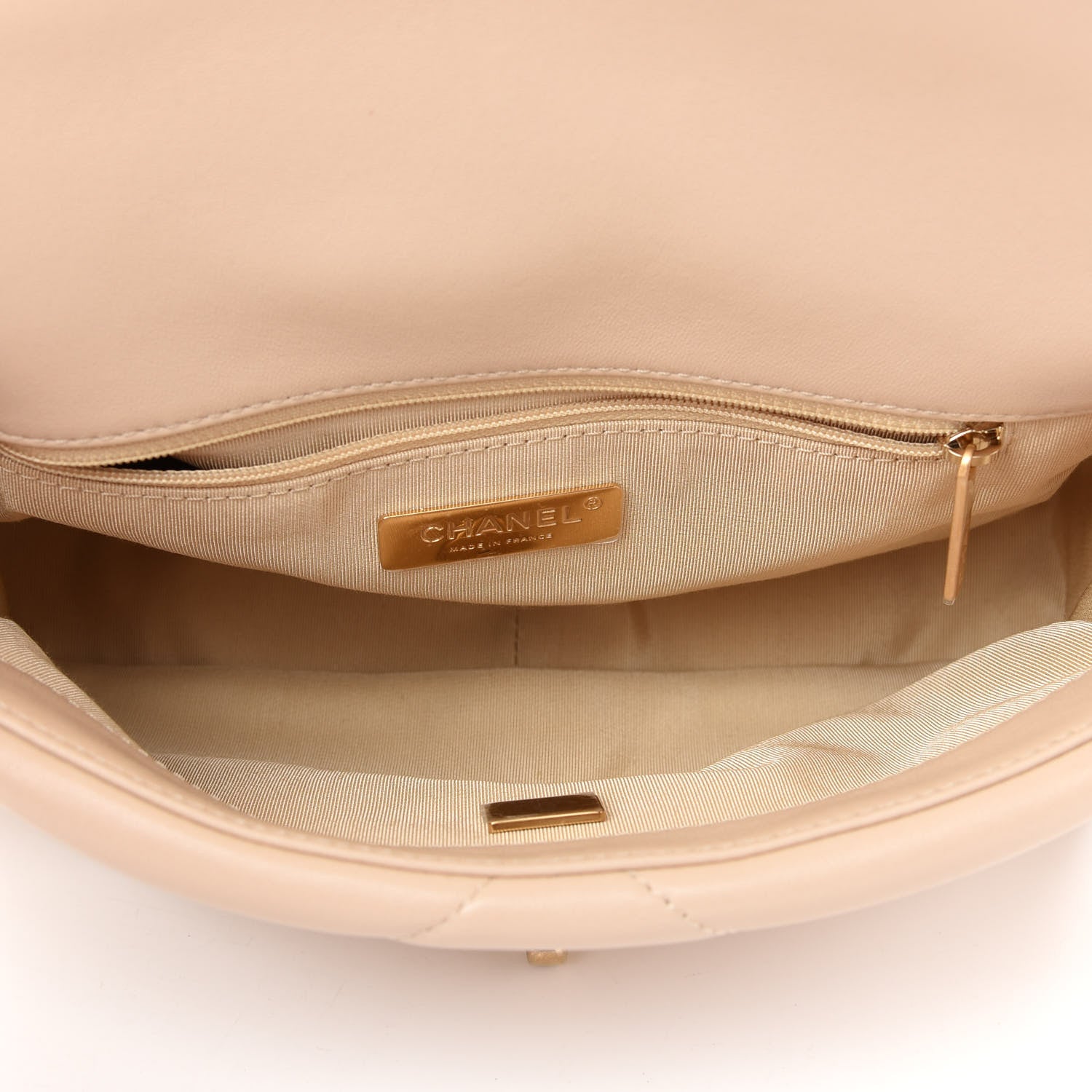 Chanel Lambskin Quilted Medium Chanel 19 Flap Beige 5 of 8