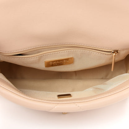 Chanel Lambskin Quilted Medium Chanel 19 Flap Beige 5 of 8