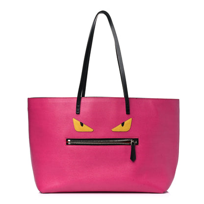 Fendi Vitello Elite Cuoio Monster Buggies Medium Roll Tote Ciclamino Black Multicolor Verde Prato 1 of 21