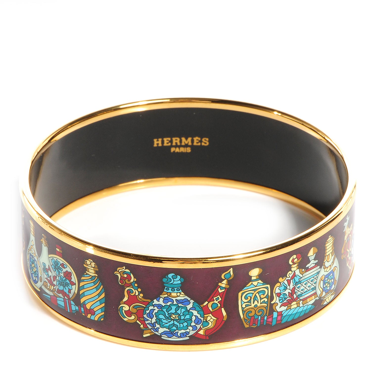 Hermes Enamel Printed Flacons Wide Bracelet 70 1 of 5