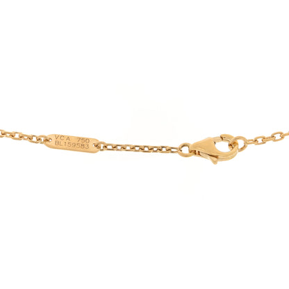 Van Cleef & Arpels 18K Yellow Gold Mother of Pearl Magic Alhambra Pendant Necklace 4 of 4