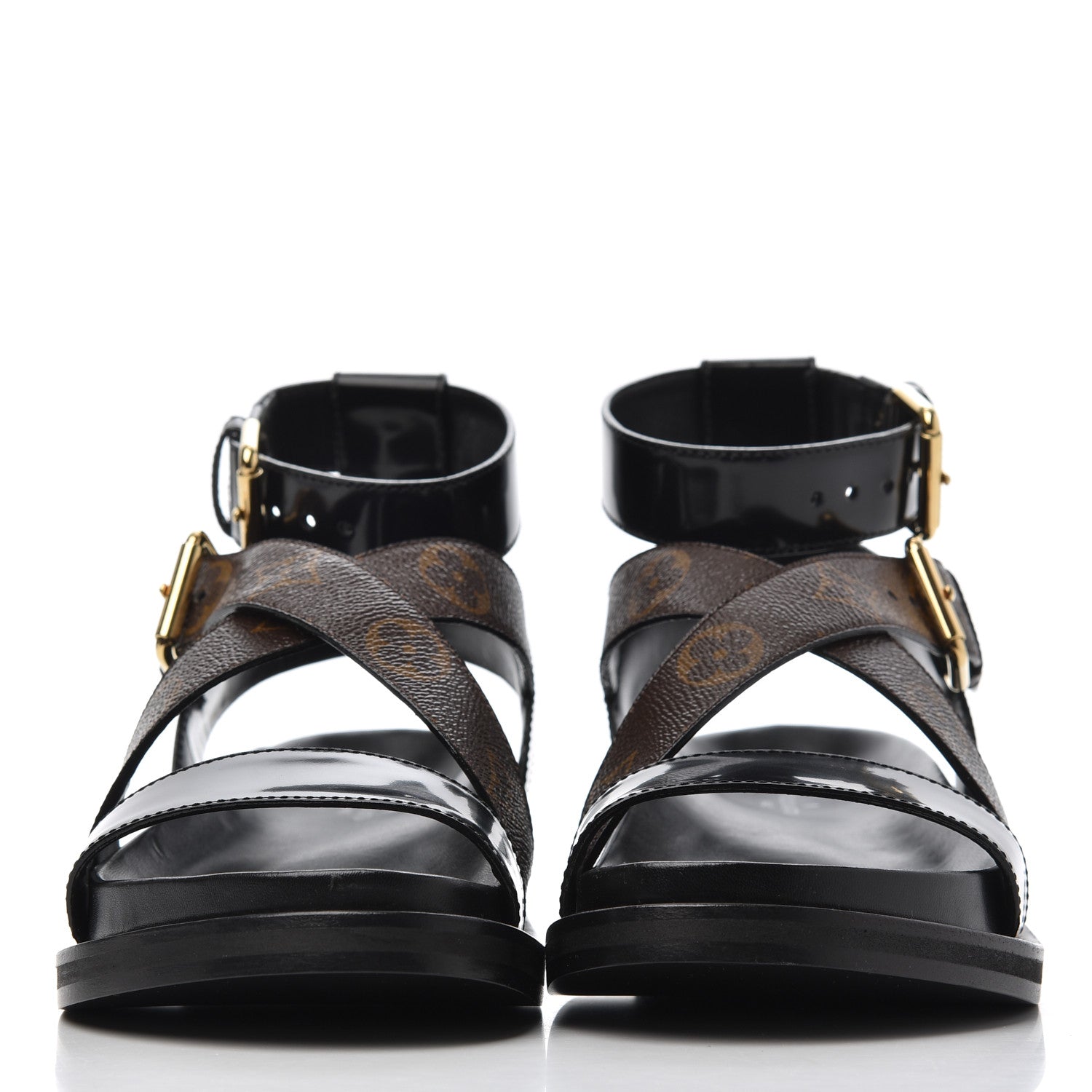 Louis Vuitton Monogram Crossroad Comfort Sandals 37 Black 2 of 13
