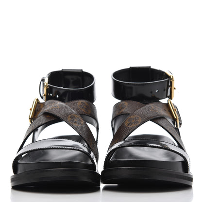 Louis Vuitton Monogram Crossroad Comfort Sandals 37 Black 2 of 13