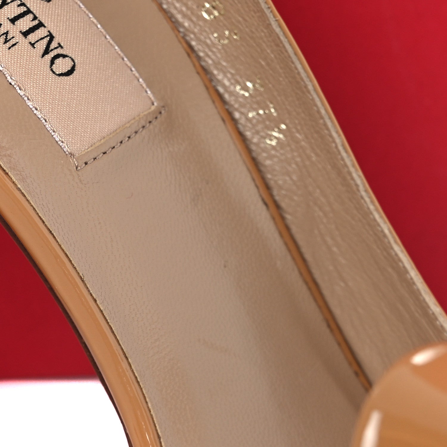 Valentino Garavani Patent Couture Bow Peep Toe Pumps 37.5 Beige