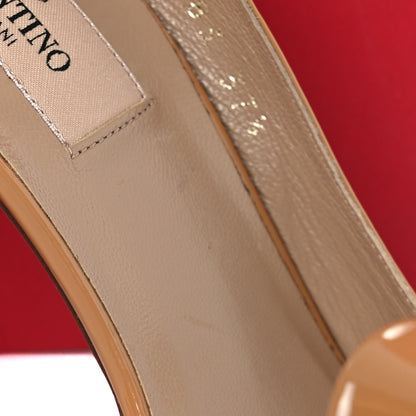 Valentino Garavani Patent Couture Bow Peep Toe Pumps 37.5 Beige 13 of 14