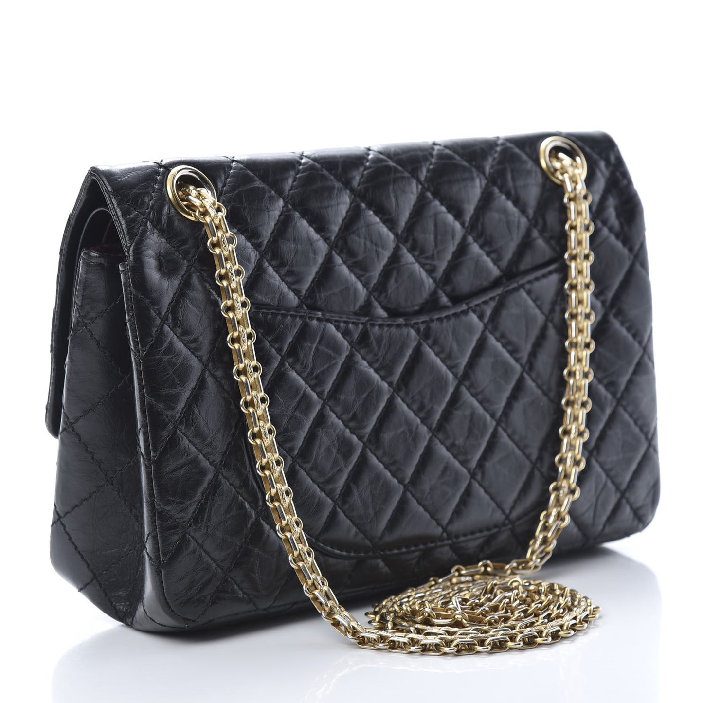 Aged Calfskin Quilted 2.55 Reissue 225 Flap Black