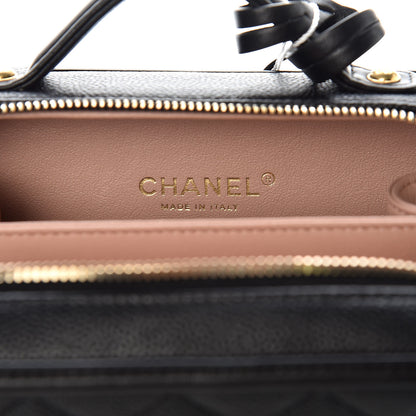 Chanel Caviar Quilted Small CC Filigree Vanity Case Black 6 of 10