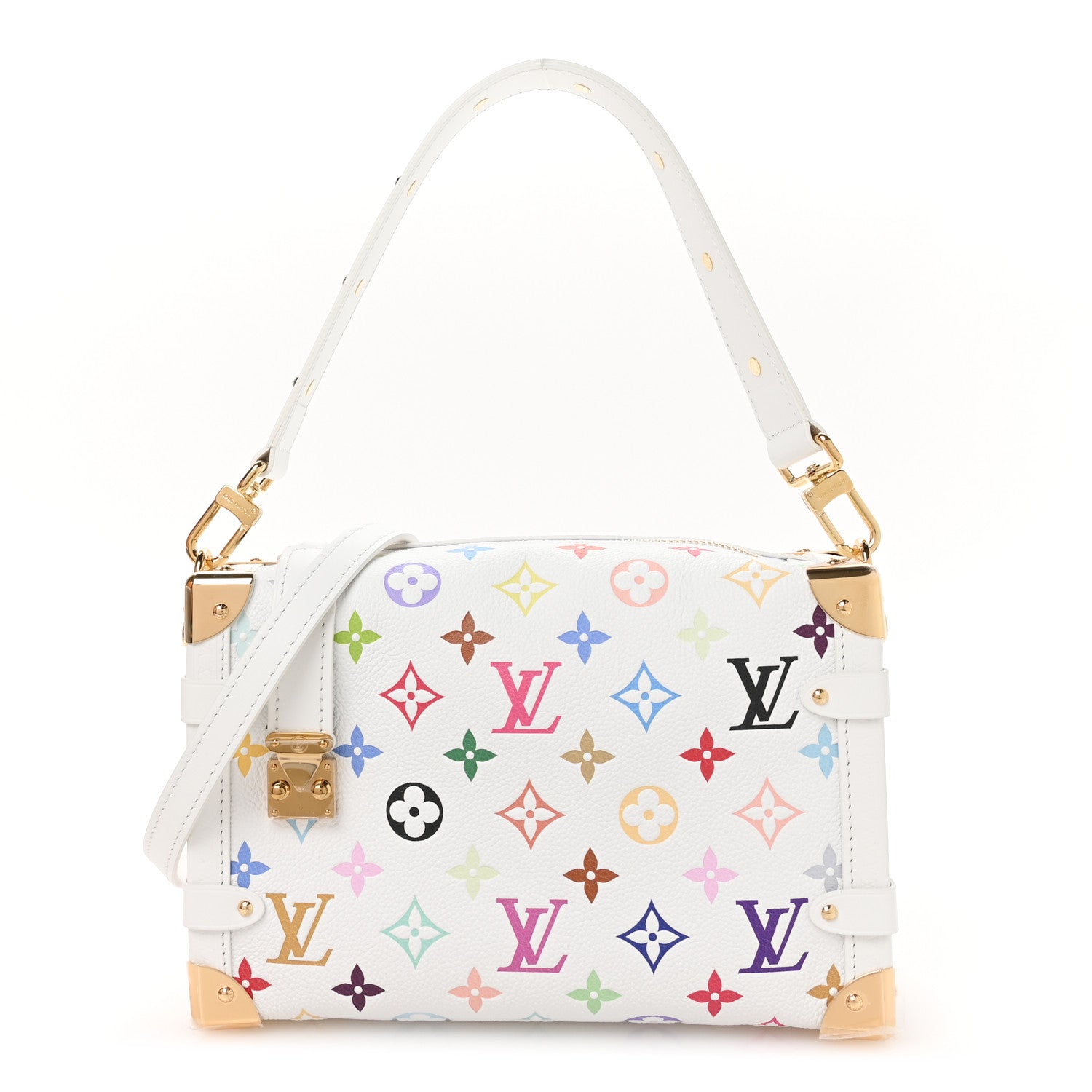 Louis Vuitton LV x TM Cowhide Monogram Multicolor Side Trunk MM White 1 of 10