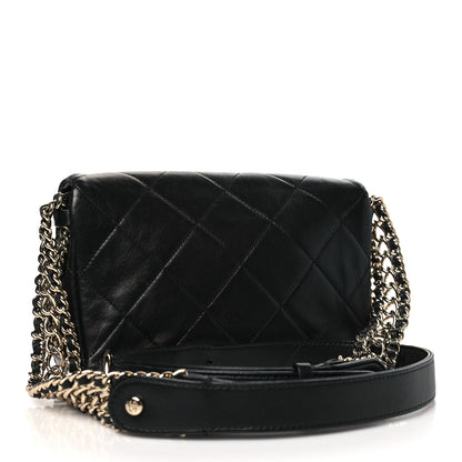 Chanel Lambskin Quilted Small Chain Rows Flap Black 4 of 11