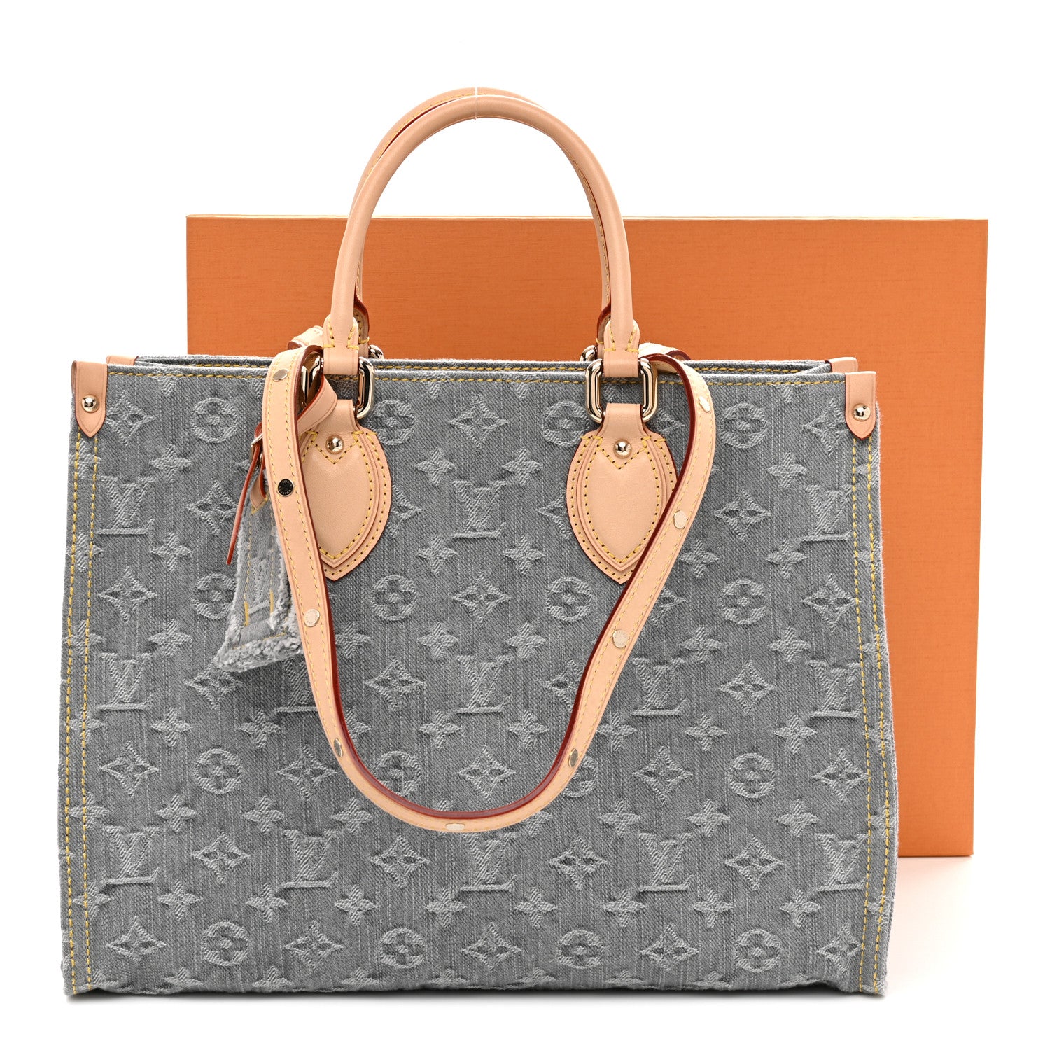 Louis Vuitton Monogram Denim Onthego MM Washed Gray 10 of 10