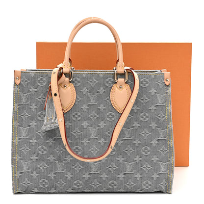 Louis Vuitton Monogram Denim Onthego MM Washed Gray 10 of 10