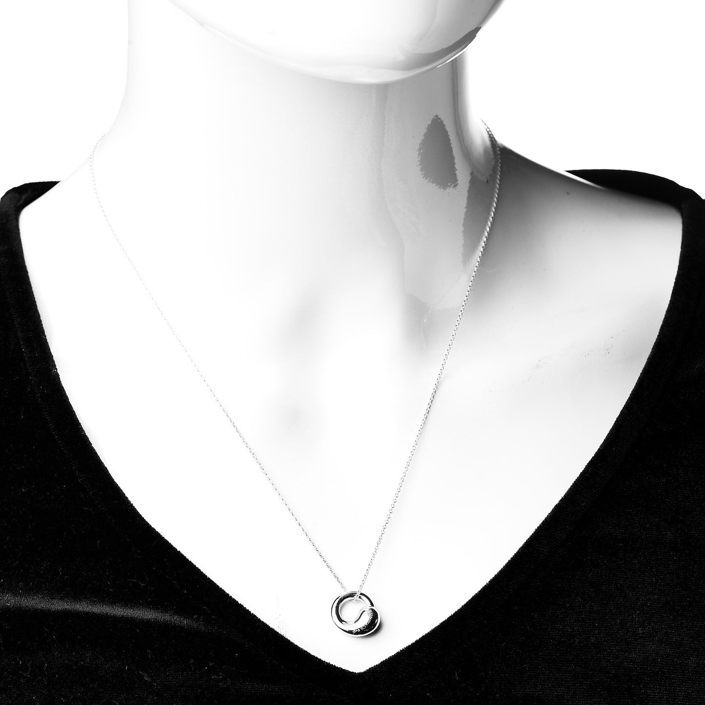 Sterling Silver 12mm Elsa Peretti Eternal Circle Pendant Necklace