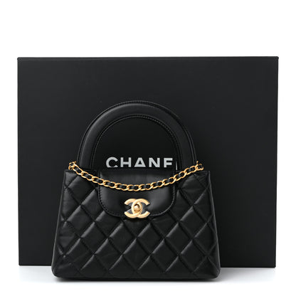 Chanel Shiny Aged Calfskin Quilted Nano Kelly Shopper Black Black 11 of 11